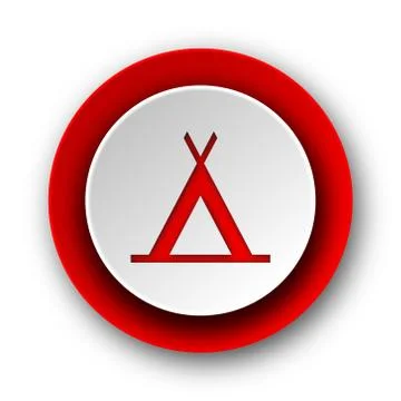 Camp red modern web icon on white background. 库存插图