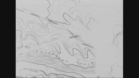 CAMP ROBERTS, CALIFORNIA - 1952: Map detail - Pointer on a mapped saddle Stock Footage 344004312