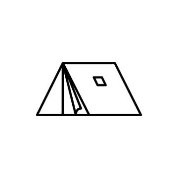 Camp Side Tent Adventure Thin Line Icon Design Stock Illustration