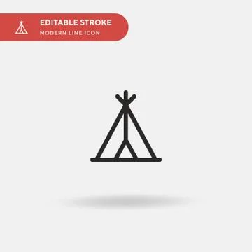 Camp Simple vector icon. Illustration symbol design template for web mobile U Stock Illustration
