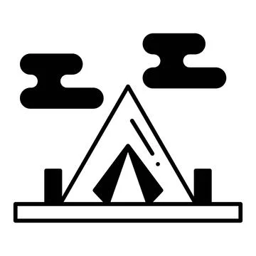 Camp Site Dualtone Icon Stock Illustration