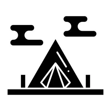 Camp Site Glyph Icon Stock Illustration