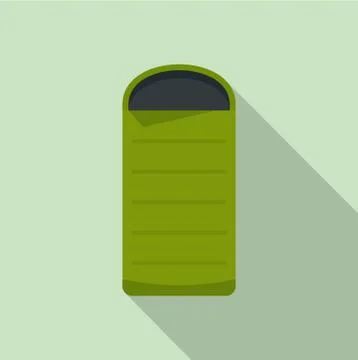 Camp sleeping bag icon, flat style Stock Illustration