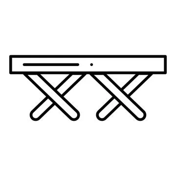 Camp Table Line Icon Stock Illustration