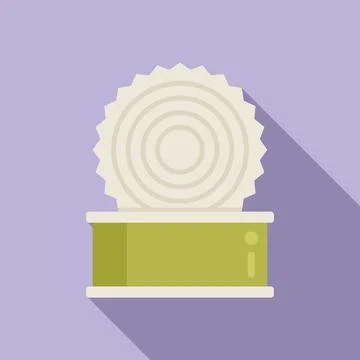Camp tin can icon flat vector. Trip equipment 스톡 일러스트