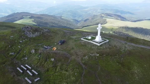 Camp on the top of Mountain Stock Footage 198739111