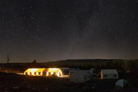 Camp under the stars. Stock Photos