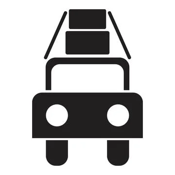 Camp van icon vector design template in black color isolated sign on white ba Stock Illustration