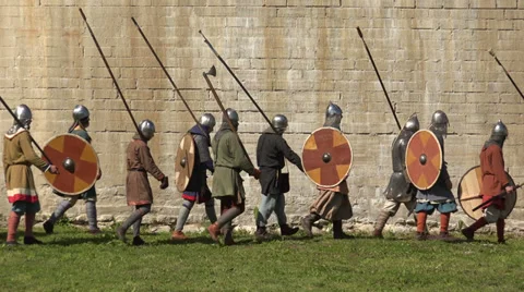 The camp of the Vikings. 4K. Video stock 39838934