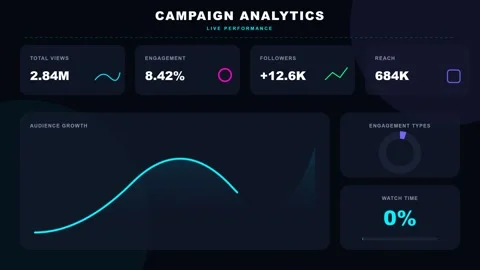 Campaign Analytics Dashboard with Live Performance Data Vídeo Stock 340438805