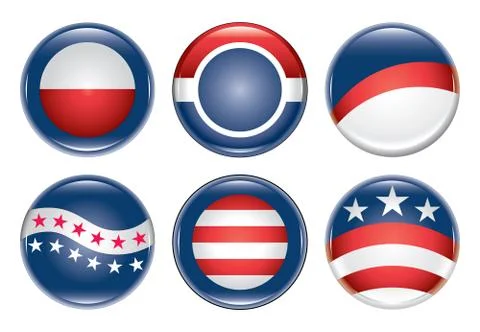 Campaign Buttons Blank Illustrazione stock