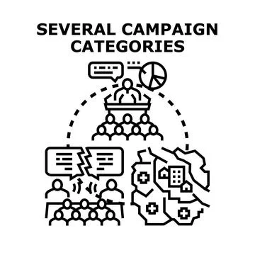 Campaign categories planning public speaking activism Illustration