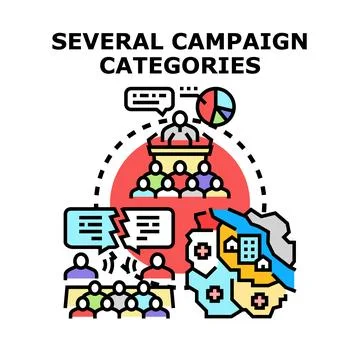 Campaign categories planning public speaking activism Illustration