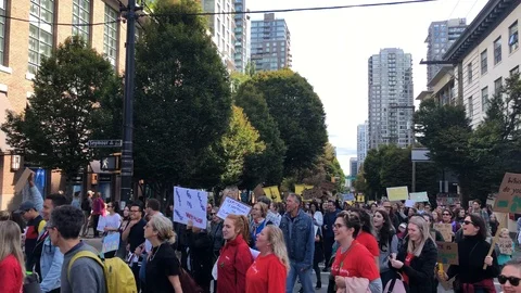Campaign climate change Canada Vancouver September 2019 Stock Footage 116796038