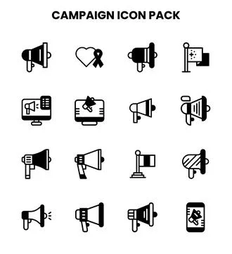 Campaign DuoTone Vector Icons Pack Stock Illustration