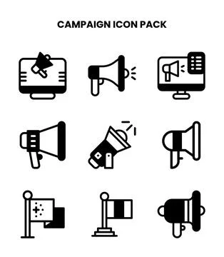 Campaign DuoTone Vector Icons Pack Stock Illustration