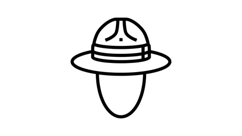 Campaign hat cap line icon animation Stock Footage 224346103