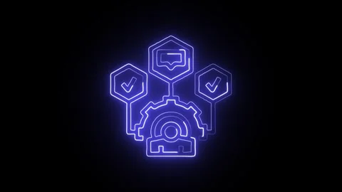 Campaign Icon Isolated on Black Background, Neon Marketing Line Motion Grap.. Stock Footage 327666038