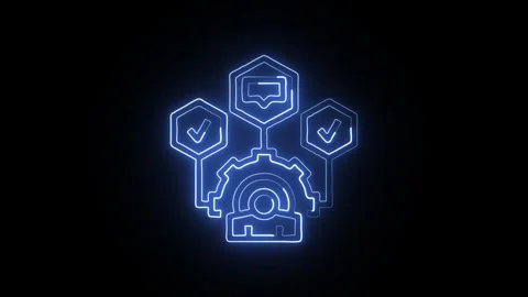 Campaign Icon Isolated on Black Background, Neon Marketing Line Motion Grap.. Stock Footage 327666191