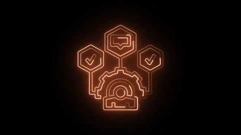 Campaign Icon Isolated on Black Background, Neon Marketing Line Motion Grap.. Vídeo Stock 327666320
