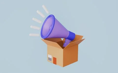 Campaign Launch 3d Icon, Digital Marketing concept 3d illustration Stock Illustration
