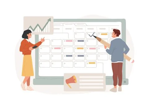 Campaign planning isolated concept vector illustration. Ilustración de archivo