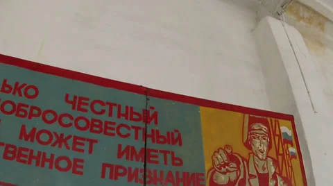 Campaign posters on the wall Stock Footage 32863520