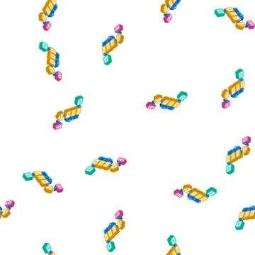 Campaign production deployment isometric icon seamless pattern Stock Illustration