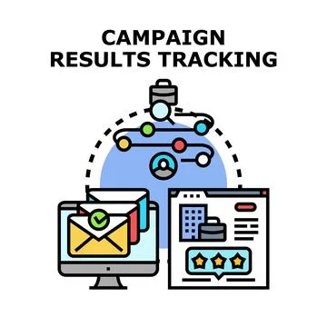 Campaign results tracking managing performance and analysis Stock Illustration