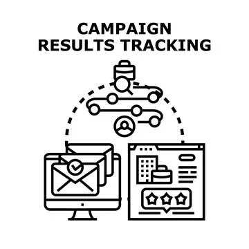 Campaign results tracking managing performance and analysis Stock Illustration