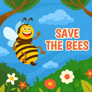 Campaign Of Save The Bees Stock Illustration