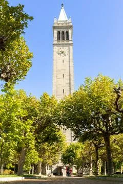 Campanile Clock Tower at UC Berkeley Stock Photos