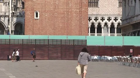 Campanile Tower in St Mark's Square Stock Footage 1059373