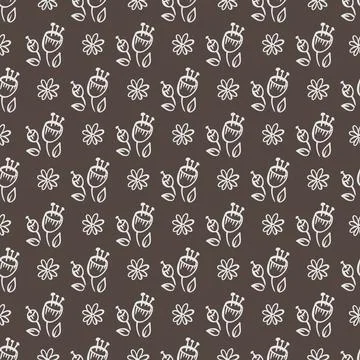 CAMPANULA PRINT Nature Seamless Pattern Vector Illustration Stock Illustration
