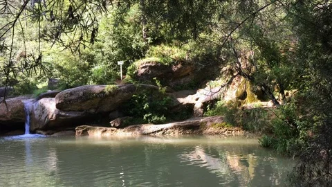 Campdevanol waterfalls Stock Footage 93246518