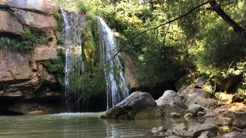 Campdevanol waterfalls Stock Footage 93246522