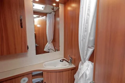 Camper Bathroom Interior Stock Photos