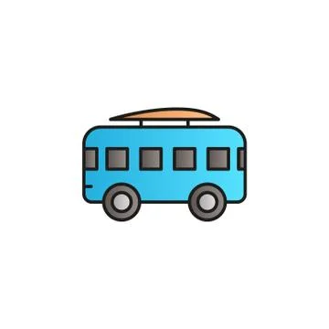 Camper bus color gradient vector icon Stock Illustration