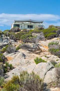 Camper on the cliffs Stock Photos