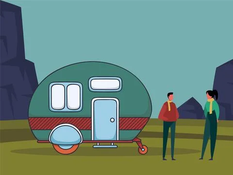 Camper Concept Illustration Illustrazione stock