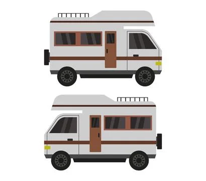 Camper icon illustrated in vector on white background Stock Illustration