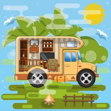 Camper. Stock Illustration