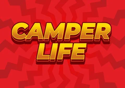 Camper life. Text effect design for social media or digital ads in bold fonts Stock Illustration