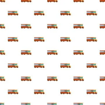 Camper motorhome seamless pattern with repeating recreational vehicles Stock Illustration