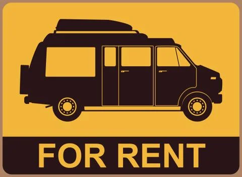 Camper for rent. Illustrazione stock