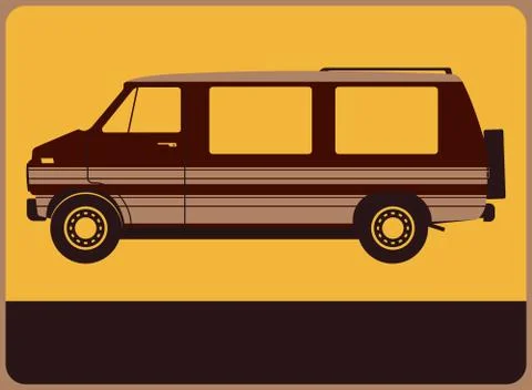 Camper for rent. Illustrazione stock