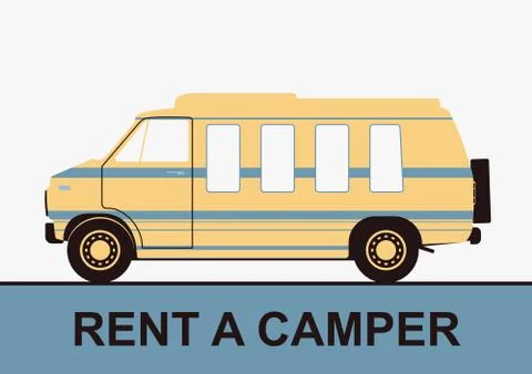 Camper for rent. Stock Illustration