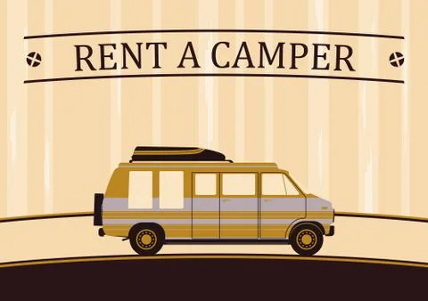 Camper for rent. Stock Illustration