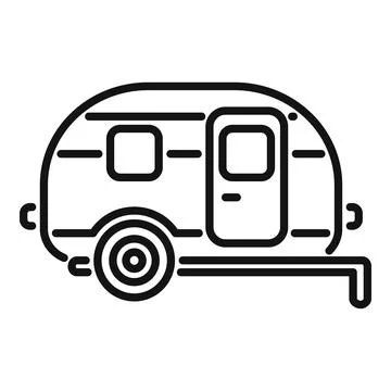 Camper rv icon outline vector. Auto bus Stock Illustration
