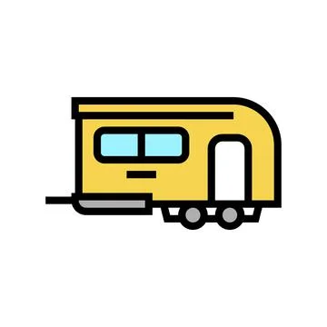 Camper trailer color icon vector illustration Illustrazione stock